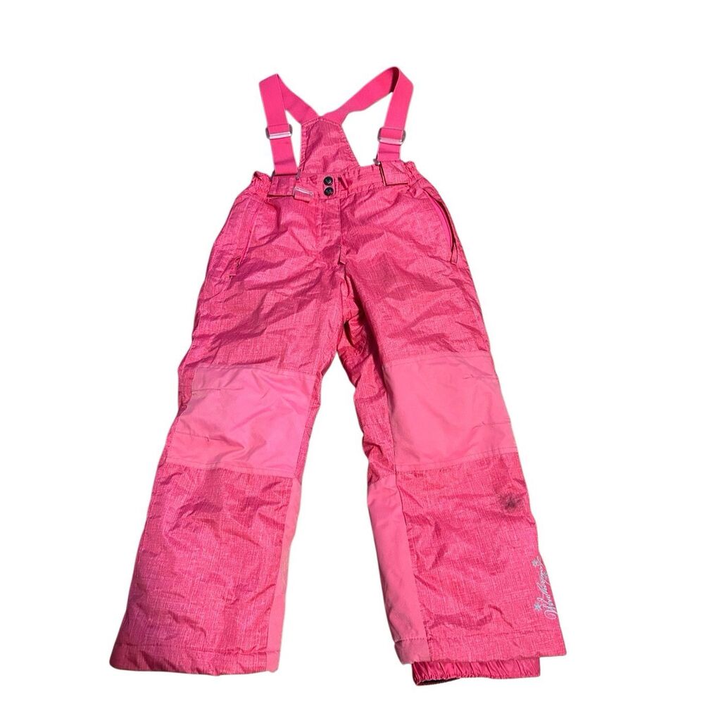 Weatherproof 32 ski bibs pink youth xs 5/6 rn#74299‎